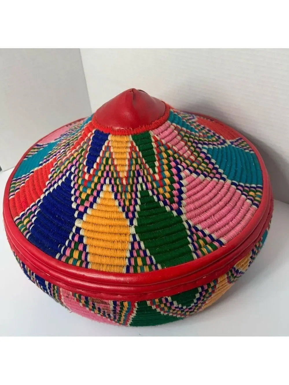 Large Colorful Hand Woven Mesob Ethiopian Serving Basket House Decor Storage